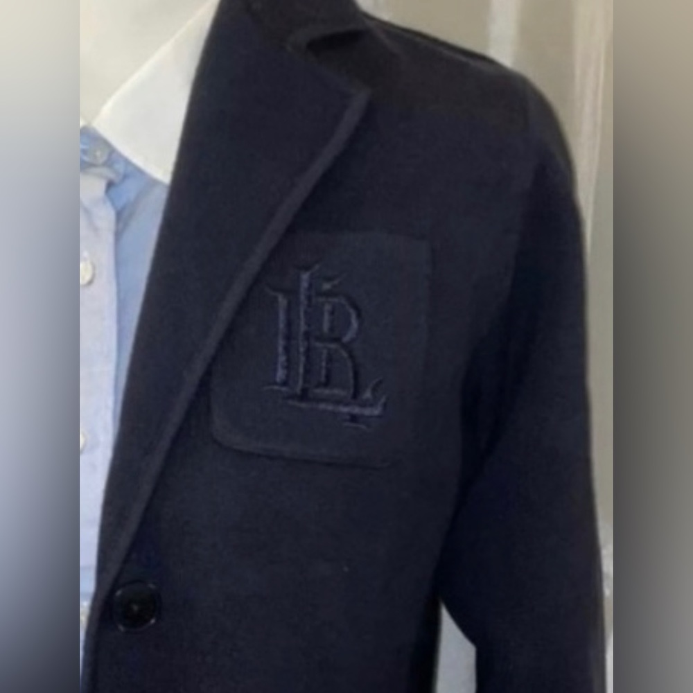 ⭐️Sold⭐️New LaurenRalphLauren Cotton Combed Knit Embroidered Logo Blazer Navy M - Picture 4 of 12